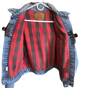 Vintage Levi's Trucker Jacket 70417 80s 90s Buffalo Plaid Size M